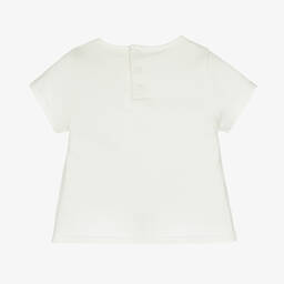 Chloé-Кремовая хлопковая футболка с лентами | Childrensalon Outlet