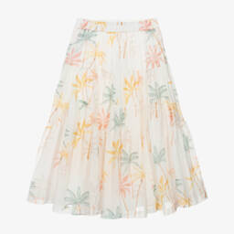 Chloé-Girls Ivory Cotton Tropical Skirt | Childrensalon Outlet