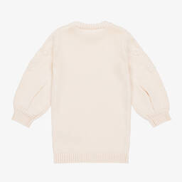 Chloé-Girls Ivory Cotton & Wool Knit Dress | Childrensalon Outlet