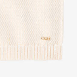 Chloé-Girls Ivory Cotton & Wool Knit Dress | Childrensalon Outlet