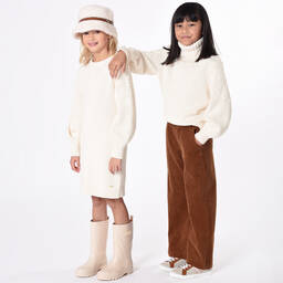 Chloé-Girls Ivory Cotton & Wool Knit Jumper | Childrensalon Outlet