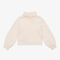 Chloé-Girls Ivory Cotton & Wool Knit Jumper | Childrensalon Outlet