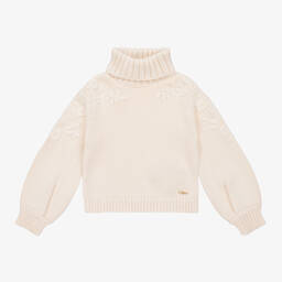 Chloé-Girls Ivory Cotton & Wool Knit Jumper | Childrensalon Outlet