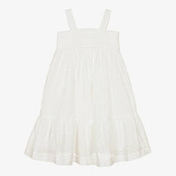 Chloé-Girls Ivory Embroidered Cotton Dress | Childrensalon Outlet