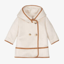 Chloé-Girls Ivory Faux Fur Lined Coat | Childrensalon Outlet