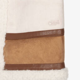 Chloé-Girls Ivory Faux Leather Fleece Vest | Childrensalon Outlet