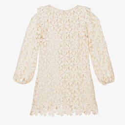 Chloé-Girls Ivory Floral Guipure Lace Dress | Childrensalon Outlet