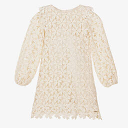 Chloé-Girls Ivory Floral Guipure Lace Dress | Childrensalon Outlet
