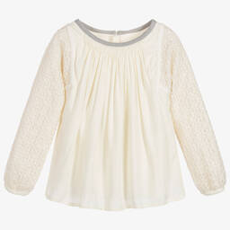 Chloé-Girls Ivory Lace Blouse | Childrensalon Outlet