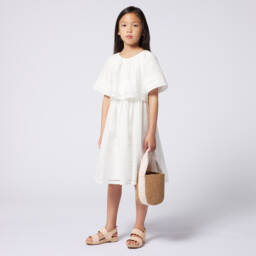 Chloé-Платье кремовое многослойное для девочек | Childrensalon Outlet