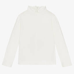 Chloé-Girls Ivory Organic Cotton Top | Childrensalon Outlet