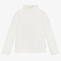 Chloé-Girls Ivory Organic Cotton Top | Childrensalon Outlet