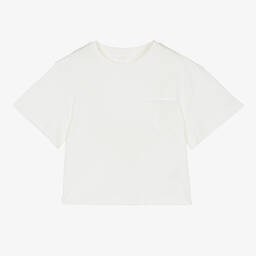 Chloé-Girls Ivory Pocket T-Shirt | Childrensalon Outlet