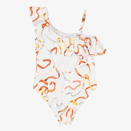 Chloé-مايّو مزين بكشكش لون عاجي للبنات | Childrensalon Outlet