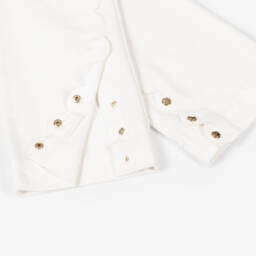 Chloé-Girls Ivory Scalloped Denim Trousers | Childrensalon Outlet
