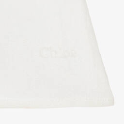 Chloé-Кремовое льняное платье со сборками | Childrensalon Outlet