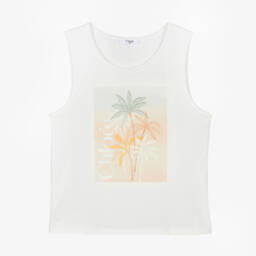 Chloé-Girls Ivory Tropical Print Tank | Childrensalon Outlet
