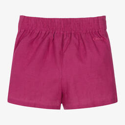 Chloé-Girls Magenta Pink Linen Shorts | Childrensalon Outlet