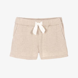 Chloé-Girls Natural Tone Cotton Knit Shorts | Childrensalon Outlet