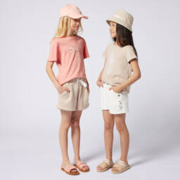 Chloé-Girls Natural Tone Cotton Knit Shorts | Childrensalon Outlet