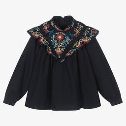 Chloé-Синяя блузка для девочек | Childrensalon Outlet