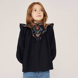 Chloé-Синяя блузка для девочек | Childrensalon Outlet