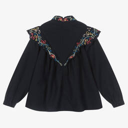 Chloé-Синяя блузка для девочек | Childrensalon Outlet