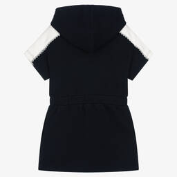 Chloé-Синее хлопковое платье с капюшоном для девочек | Childrensalon Outlet