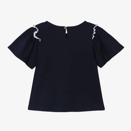 كلوي-تيشيرت قطن لون كحلي للبنات | Childrensalon Outlet