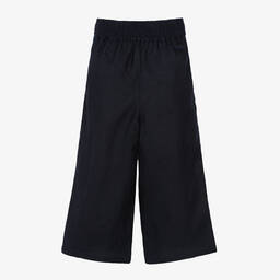 Chloé-Girls Navy Blue Linen Trousers | Childrensalon Outlet