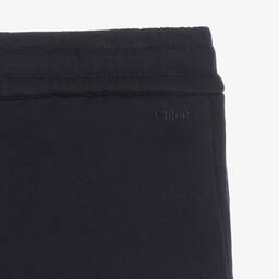 Chloé-Girls Navy Blue Organic Cotton Shorts | Childrensalon Outlet