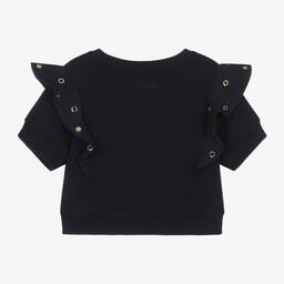 Chloé-سويتشيرت قطن عضوي لون كحلي للبنات | Childrensalon Outlet