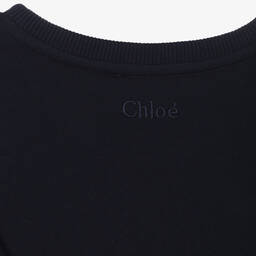 Chloé-سويتشيرت قطن عضوي لون كحلي للبنات | Childrensalon Outlet