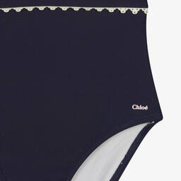 Chloé-مايّو مزين بكشكش لون كحلي للبنات | Childrensalon Outlet