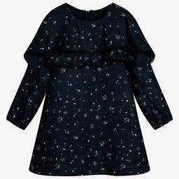 Chloé-Girls Navy Blue Viscose Dress | Childrensalon Outlet