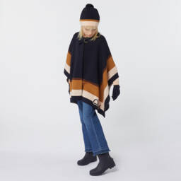 Chloé-Girls Navy Cotton Wool Cape | Childrensalon Outlet