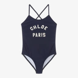 Chloé-مايوه بحري فاخر للبنات بشعار المصمم | Childrensalon Outlet