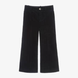Chloé-Girls Navy Wide-Leg Corduroy Pants | Childrensalon Outlet