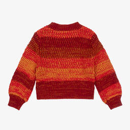 Chloé-Girls Orange Cotton & Wool Knit Jumper | Childrensalon Outlet