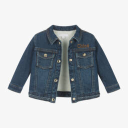 Chloé-Girls Organic Blue Denim Jacket | Childrensalon Outlet