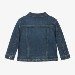 Chloé-Girls Organic Blue Denim Jacket | Childrensalon Outlet