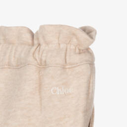 Chloé-Girls Organic Cotton Beige Trousers | Childrensalon Outlet