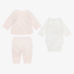 Chloé-Girls Organic Quilted Pink Outfit | Childrensalon Outlet