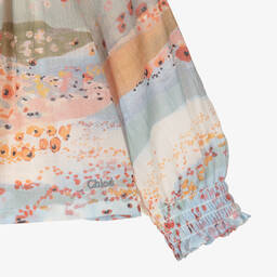 Chloé-Голубая шерстяная блузка с маками | Childrensalon Outlet