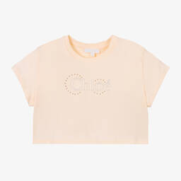 Chloé - Girls Magenta Pink Embroidered Cotton T-Shirt
