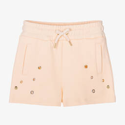 Chloé-Girls Pale Pink Organic Cotton Shorts | Childrensalon Outlet