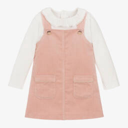 Chloé-Girls Pink Corduroy Dress & Top Set | Childrensalon Outlet