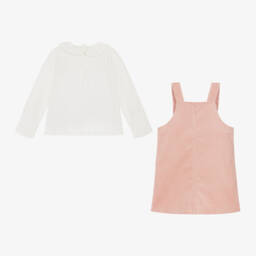 Chloé-Girls Pink Corduroy Dress & Top Set | Childrensalon Outlet