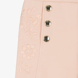 Chloé-Розовые хлопковые брюки с вышивкой | Childrensalon Outlet