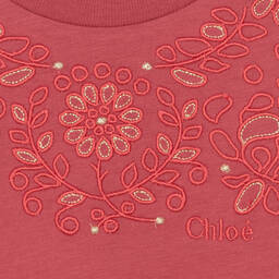 Chloé-Girls Pink Cotton Jersey Top | Childrensalon Outlet
